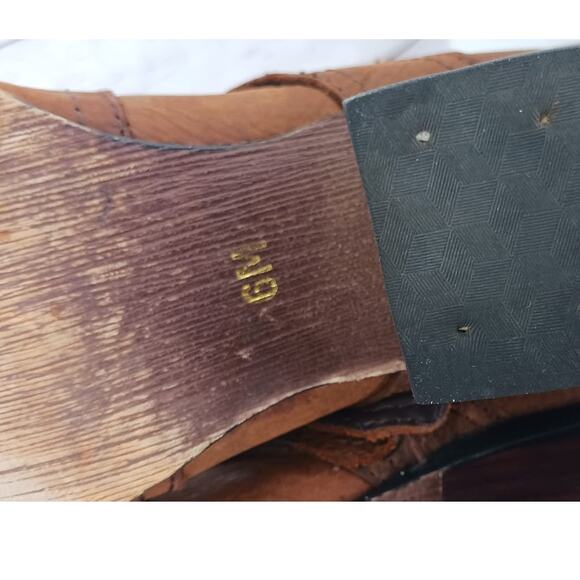 Durango 14 Inch Brown Belted Western Boots Cowboy Cowgirl Sz 6 - Picture 11 of 11